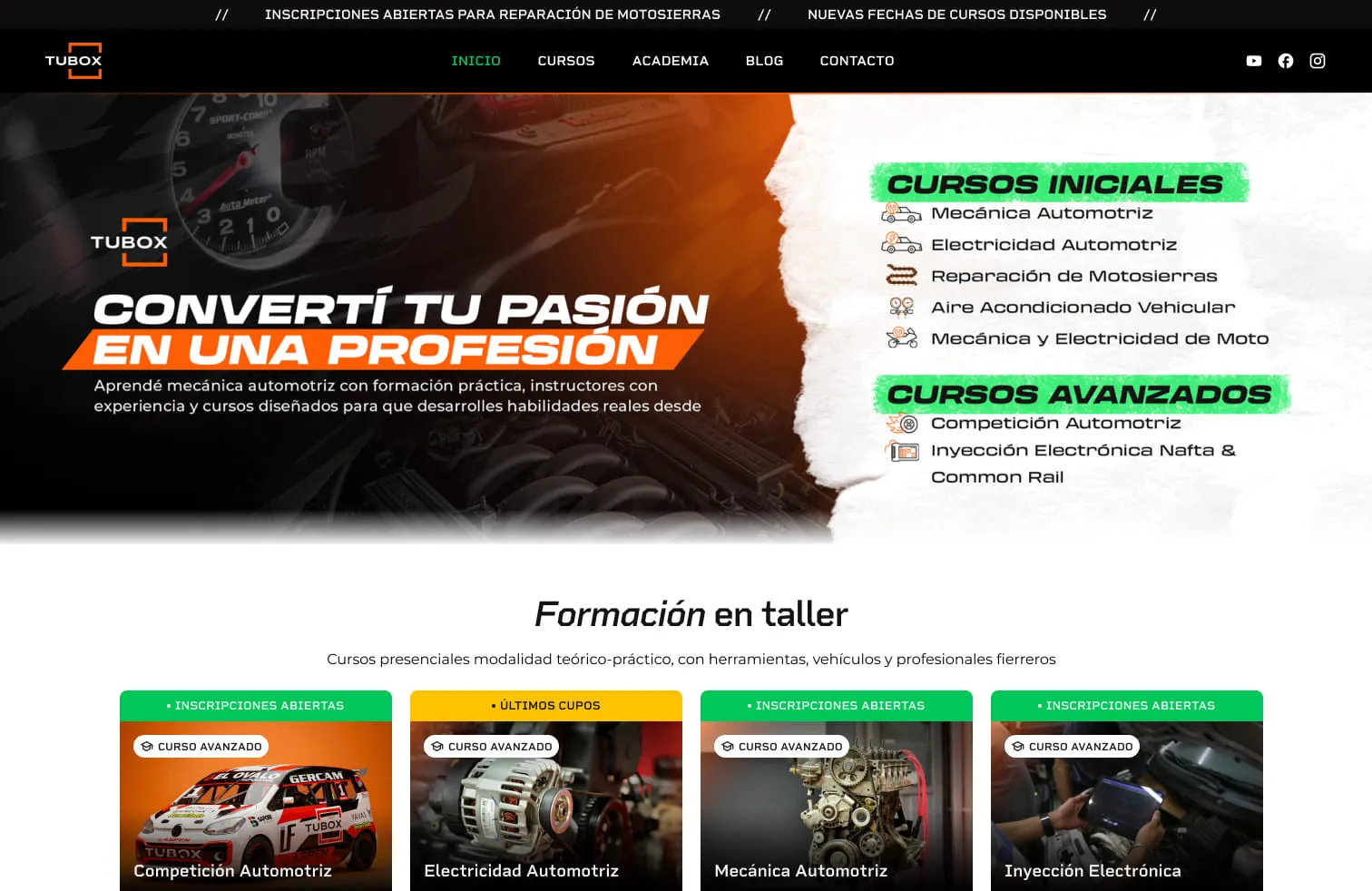 Academia Tu Box — portada del sitio